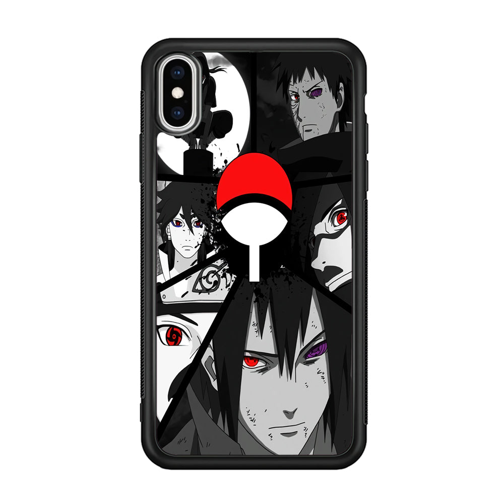 Naruto Uchiha Clan iPhone Xs Case-Phone Case-Rubber Black (2D Case)-Altracase