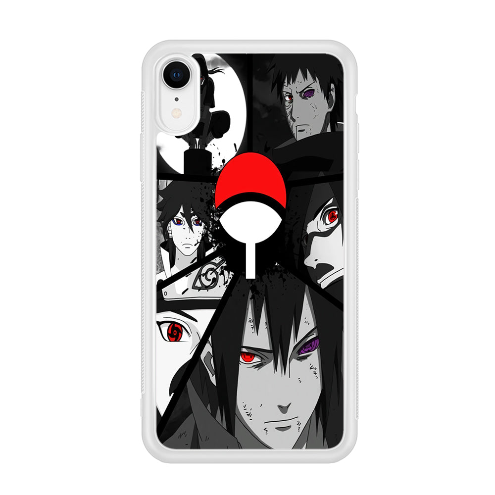 Naruto Uchiha Clan iPhone XR Case-Phone Case-Rubber White (2D Case)-Altracase