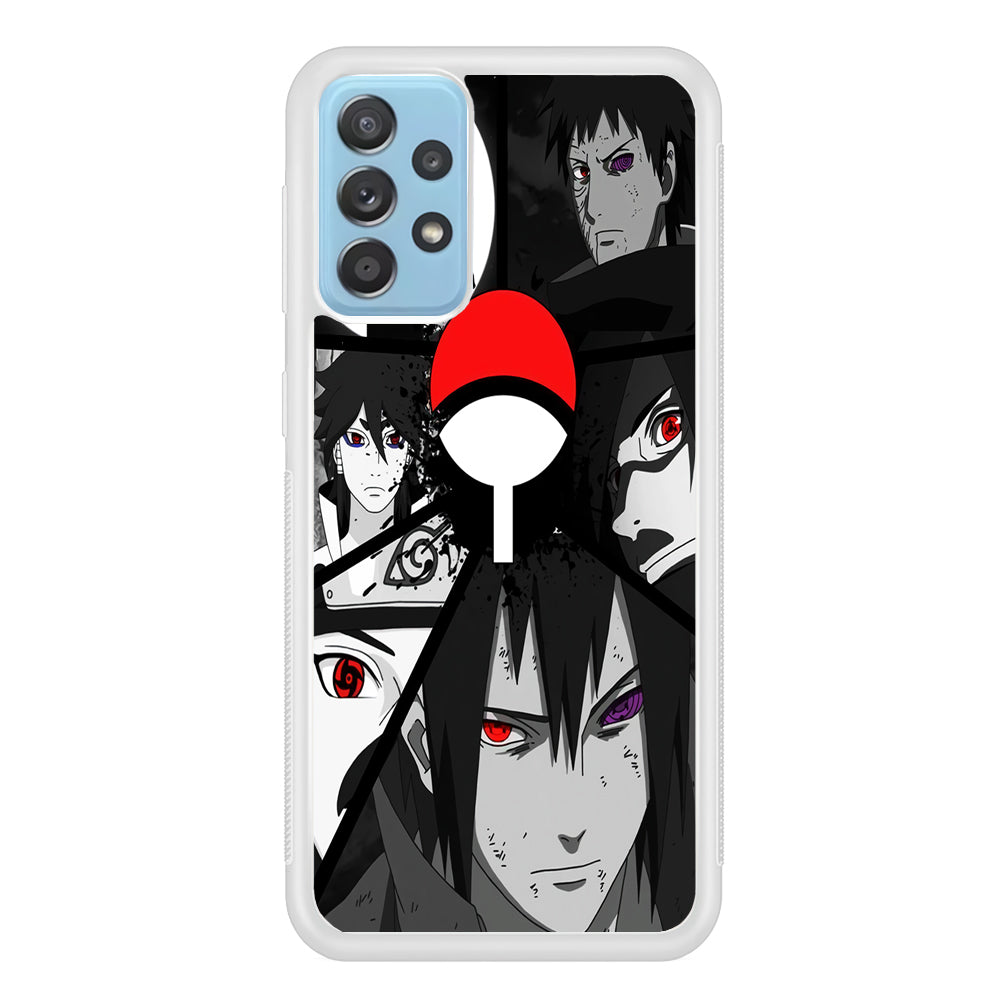 Naruto Uchiha Clan Samsung Galaxy A72 Case-Phone Case-Rubber White (2D Case)-Altracase