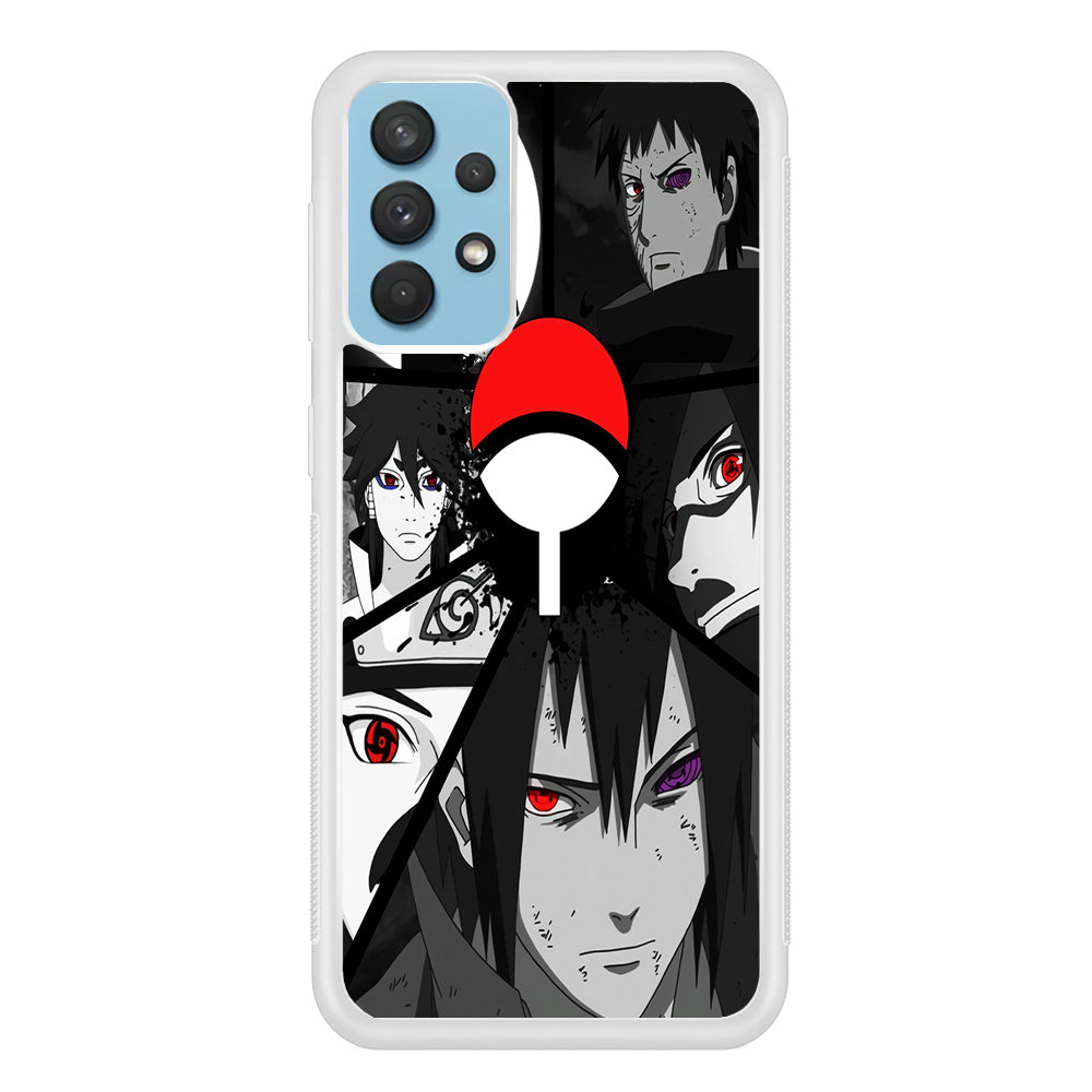 Naruto Uchiha Clan Samsung Galaxy A32 Case-Phone Case-Rubber White (2D Case)-Altracase