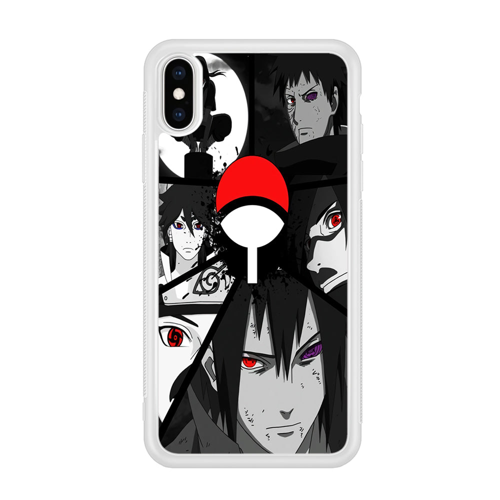 Naruto Uchiha Clan iPhone X Case-Phone Case-Rubber White (2D Case)-Altracase