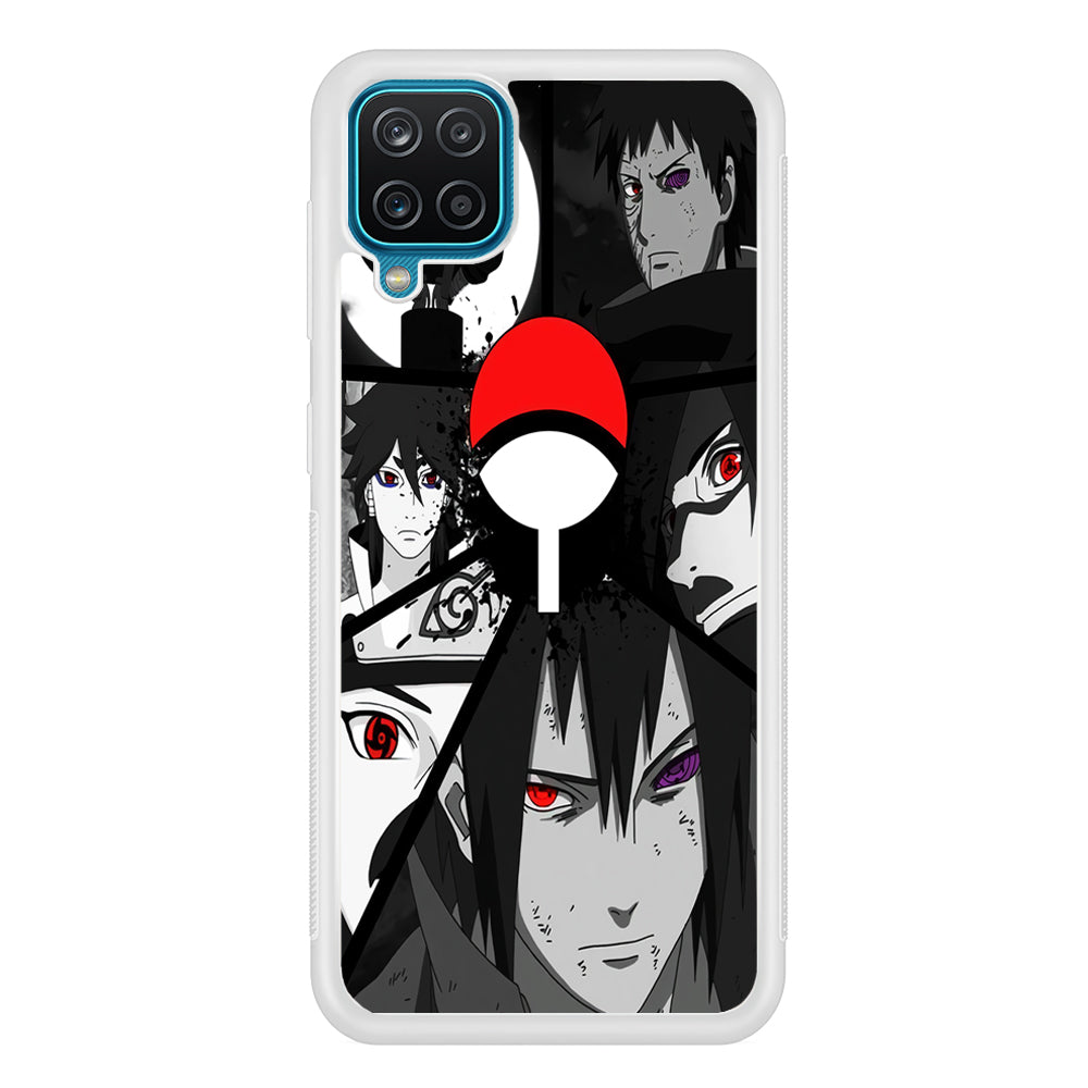 Naruto Uchiha Clan Samsung Galaxy A12 Case-Phone Case-Rubber White (2D Case)-Altracase