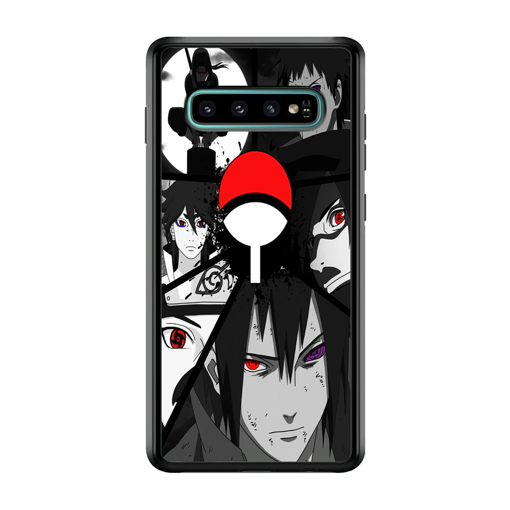 Naruto Uchiha Clan Samsung Galaxy S10 Plus Case-Phone Case-Rubber Black (2D Case)-Altracase