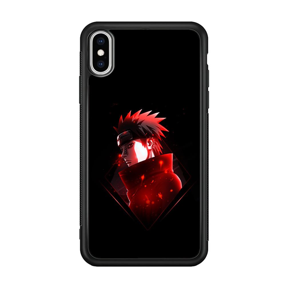 Naruto Yahiko Art iPhone Xs Case-Phone Case-Rubber Black (2D Case)-Altracase