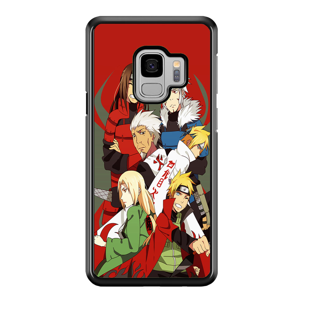 Naruto all hokages Samsung Galaxy S9 Case-Phone Case-Rubber Black (2D Case)-Altracase