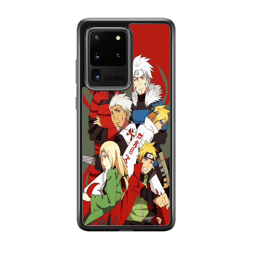 Naruto all hokages Samsung Galaxy S20 Ultra Case-Phone Case-Rubber Black (2D Case)-Altracase