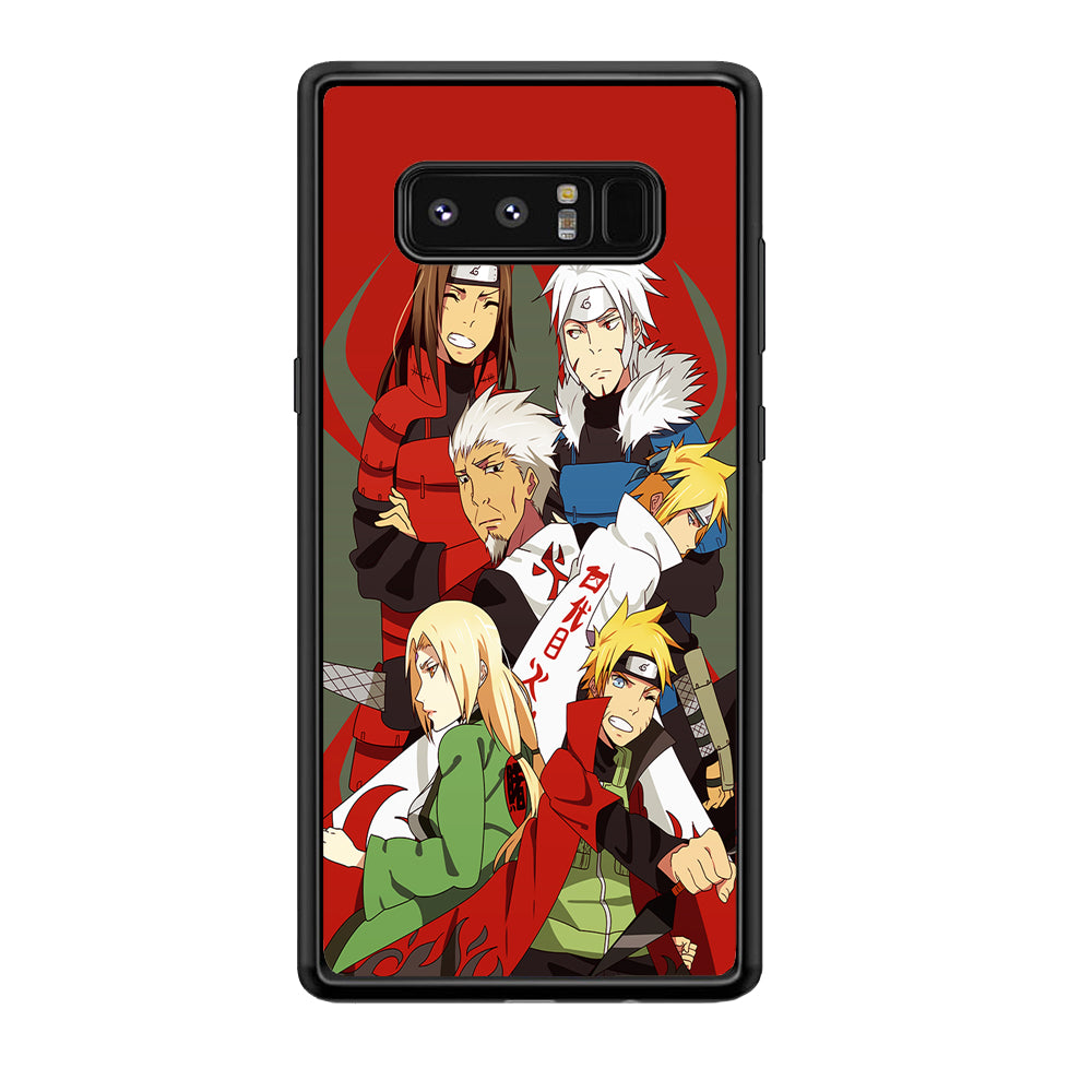Naruto all hokages Samsung Galaxy Note 8 Case-Phone Case-Rubber Black (2D Case)-Altracase