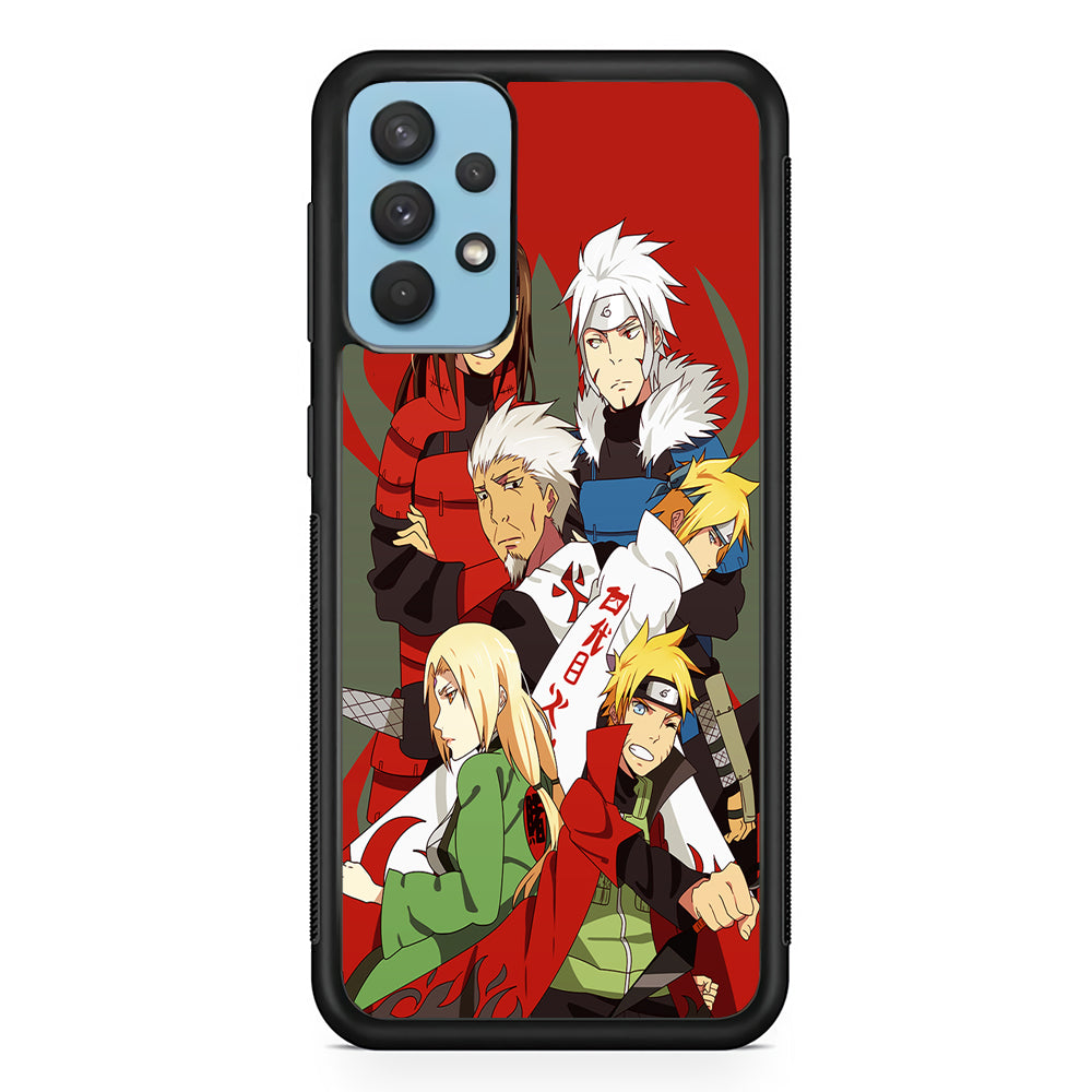 Naruto all hokages Samsung Galaxy A32 Case-Phone Case-Rubber Black (2D Case)-Altracase