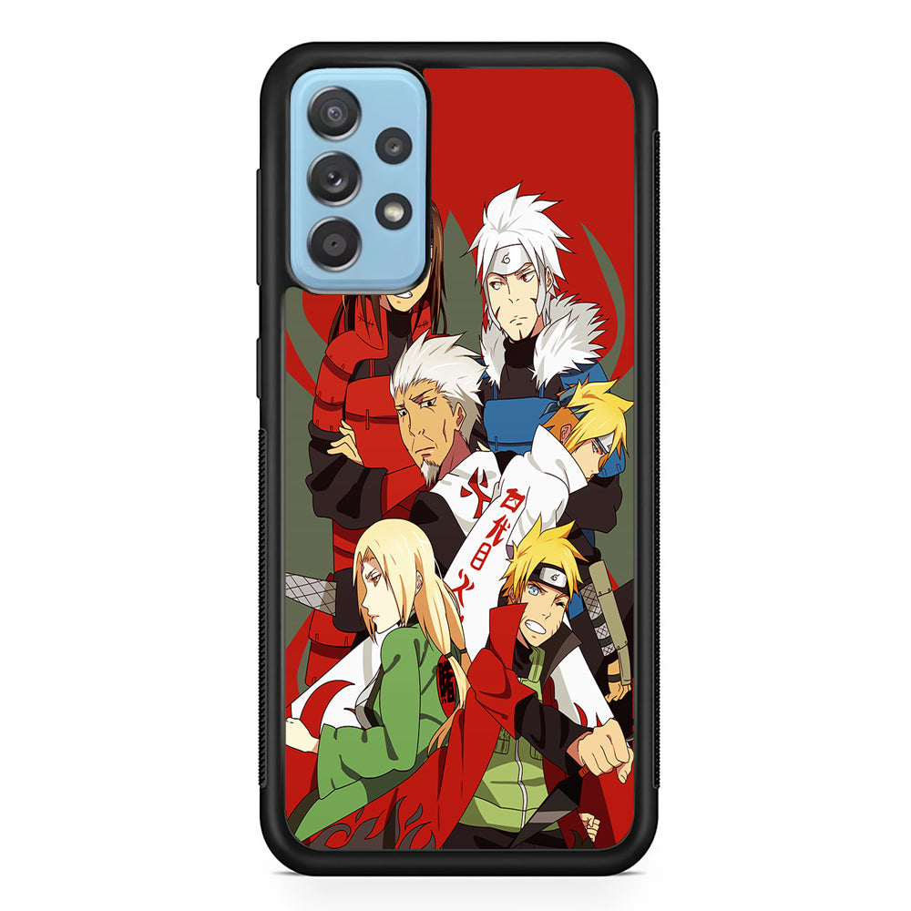 Naruto all hokages Samsung Galaxy A72 Case-Phone Case-Rubber Black (2D Case)-Altracase