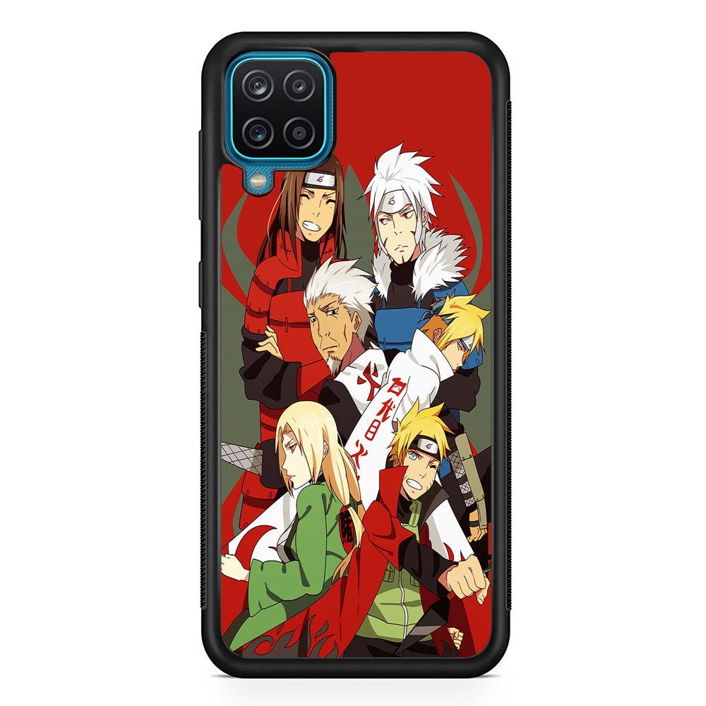 Naruto all hokages Samsung Galaxy A12 Case-Phone Case-Rubber Black (2D Case)-Altracase