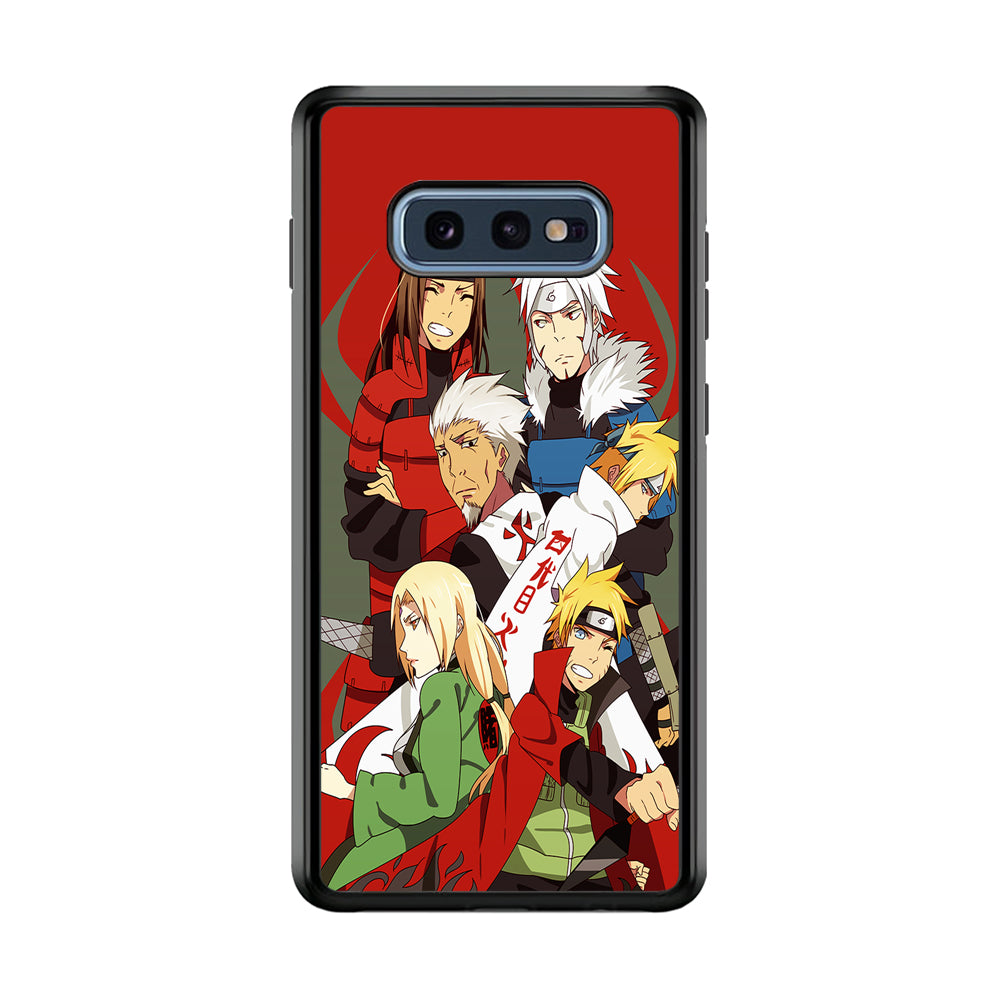Naruto All Hokages Samsung Galaxy S10E Case-Phone Case-Rubber Black (2D Case)-Altracase