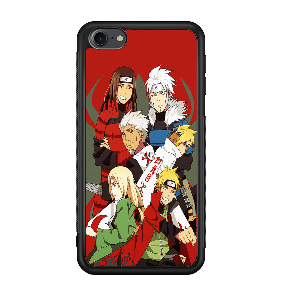 Naruto all hokages iPod Touch 6 Case-Phone Case-Rubber White (2D Case)-Altracase