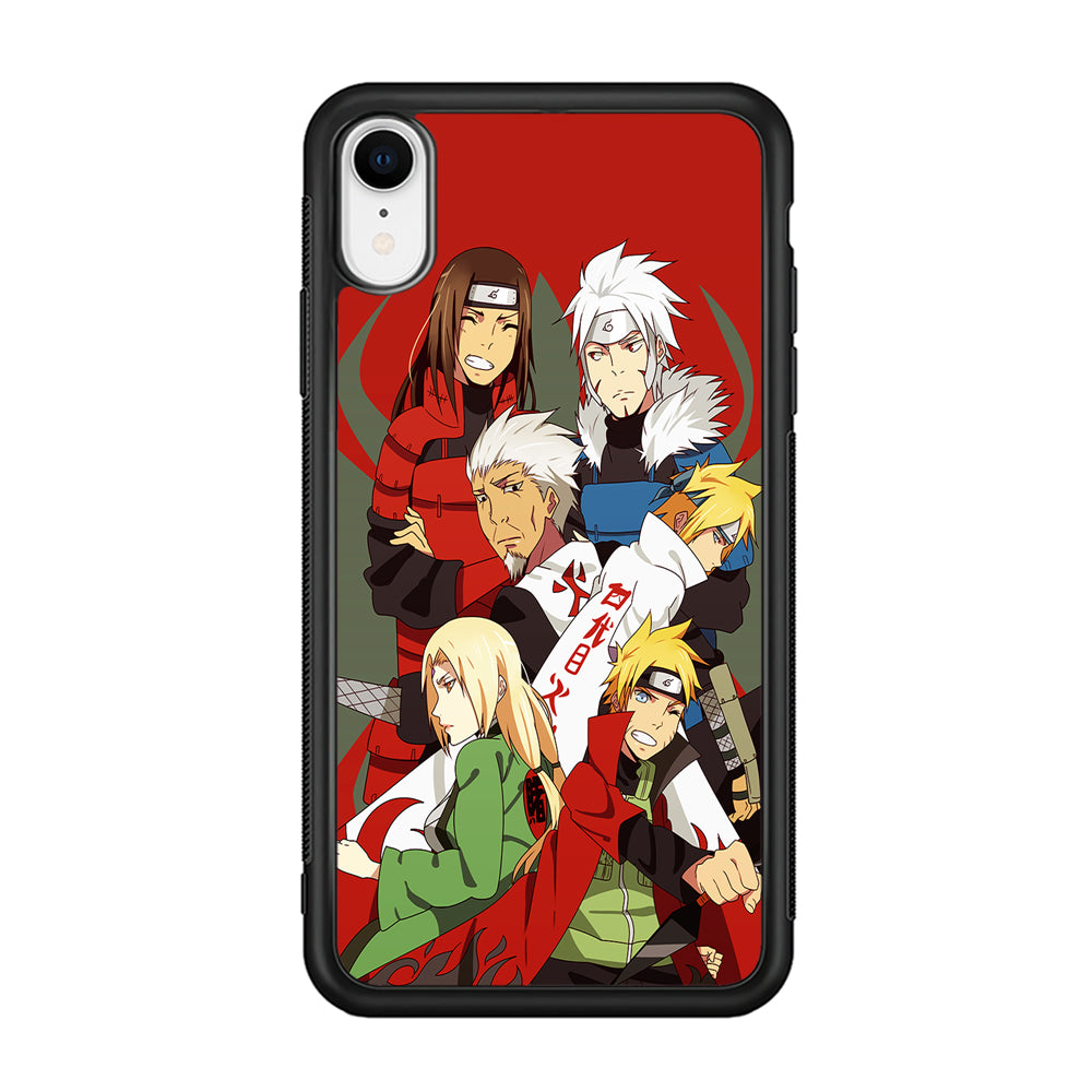 Naruto all hokages iPhone XR Case-Phone Case-Rubber Black (2D Case)-Altracase