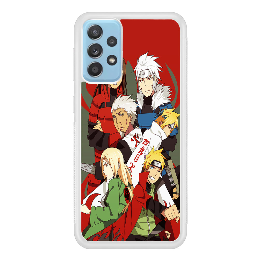Naruto all hokages Samsung Galaxy A72 Case-Phone Case-Rubber White (2D Case)-Altracase