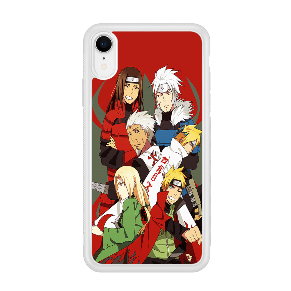 Naruto all hokages iPhone XR Case-Phone Case-Rubber White (2D Case)-Altracase