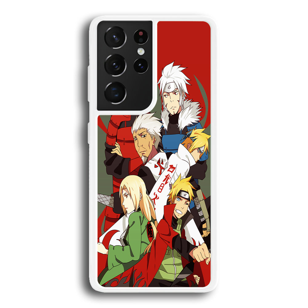 Naruto all hokages Samsung Galaxy S21 Ultra Case-Phone Case-Rubber White (2D Case)-Altracase