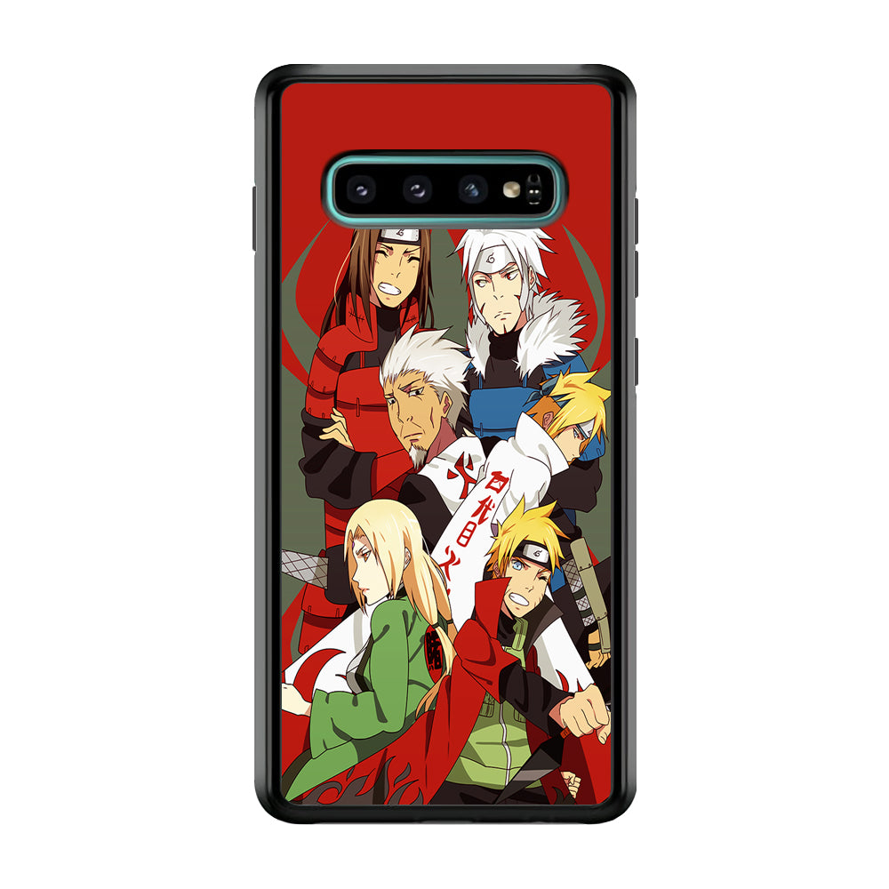 Naruto All Hokages Samsung Galaxy S10 Plus Case-Phone Case-Rubber Black (2D Case)-Altracase