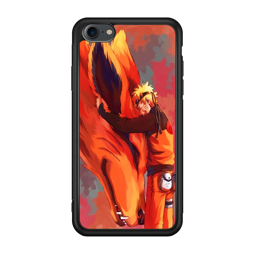 Naruto and Kurama iPhone SE 3 2022 Case-Phone Case-Rubber Black (2D Case)-Altracase