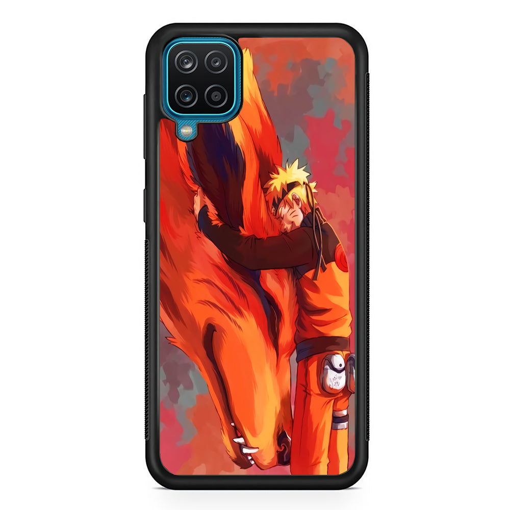 Naruto and Kurama Samsung Galaxy A12 Case-Phone Case-Rubber Black (2D Case)-Altracase