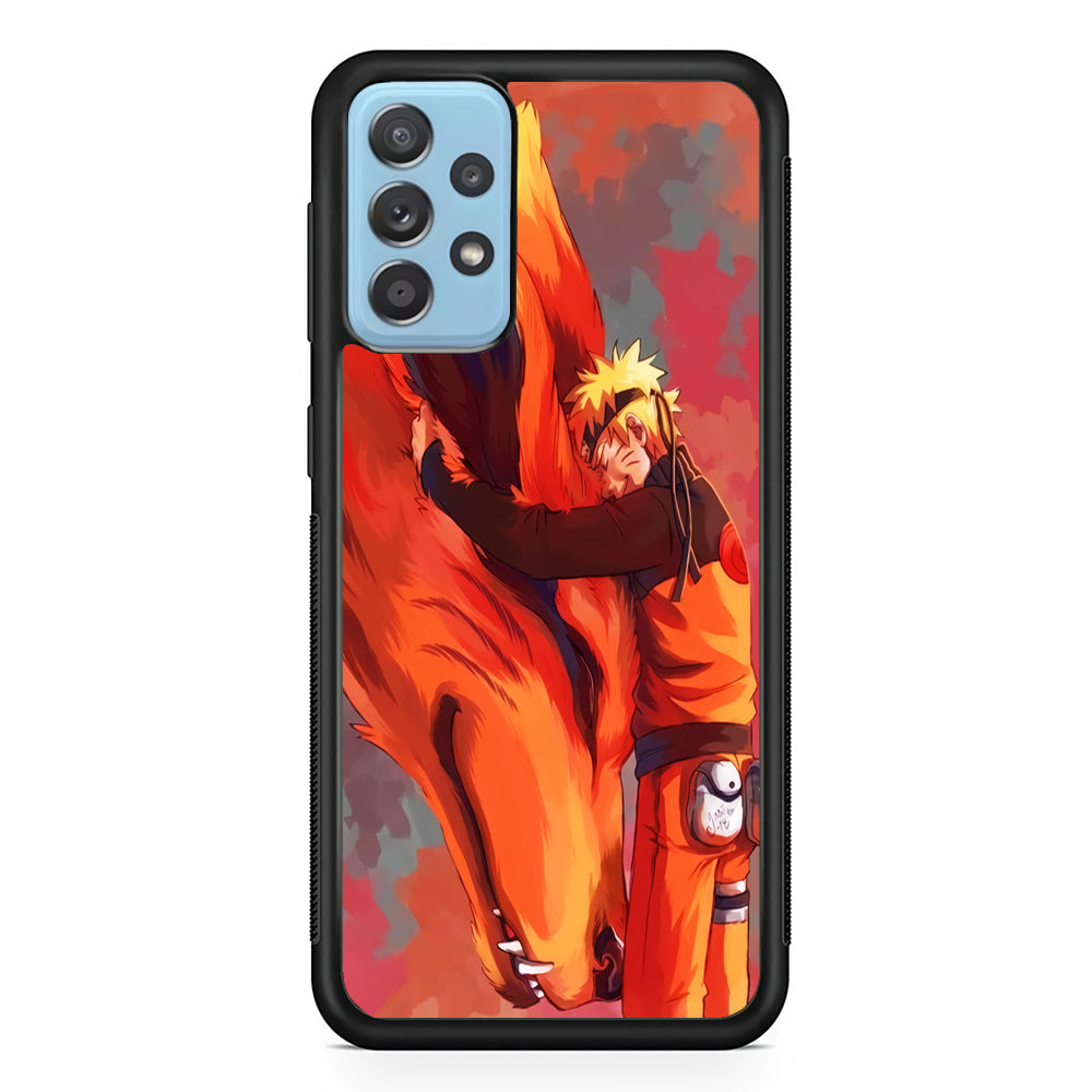 Naruto and Kurama Samsung Galaxy A72 Case-Phone Case-Rubber Black (2D Case)-Altracase