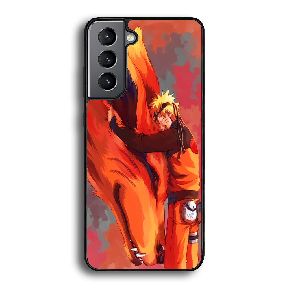 Naruto and Kurama Samsung Galaxy S21 Plus Case-Phone Case-Rubber Black (2D Case)-Altracase