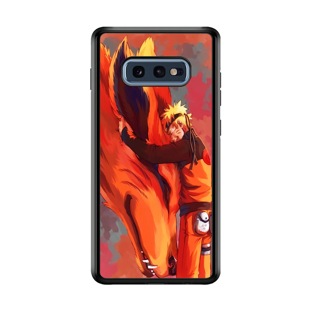Naruto and Kurama Samsung Galaxy S10E Case-Phone Case-Rubber Black (2D Case)-Altracase