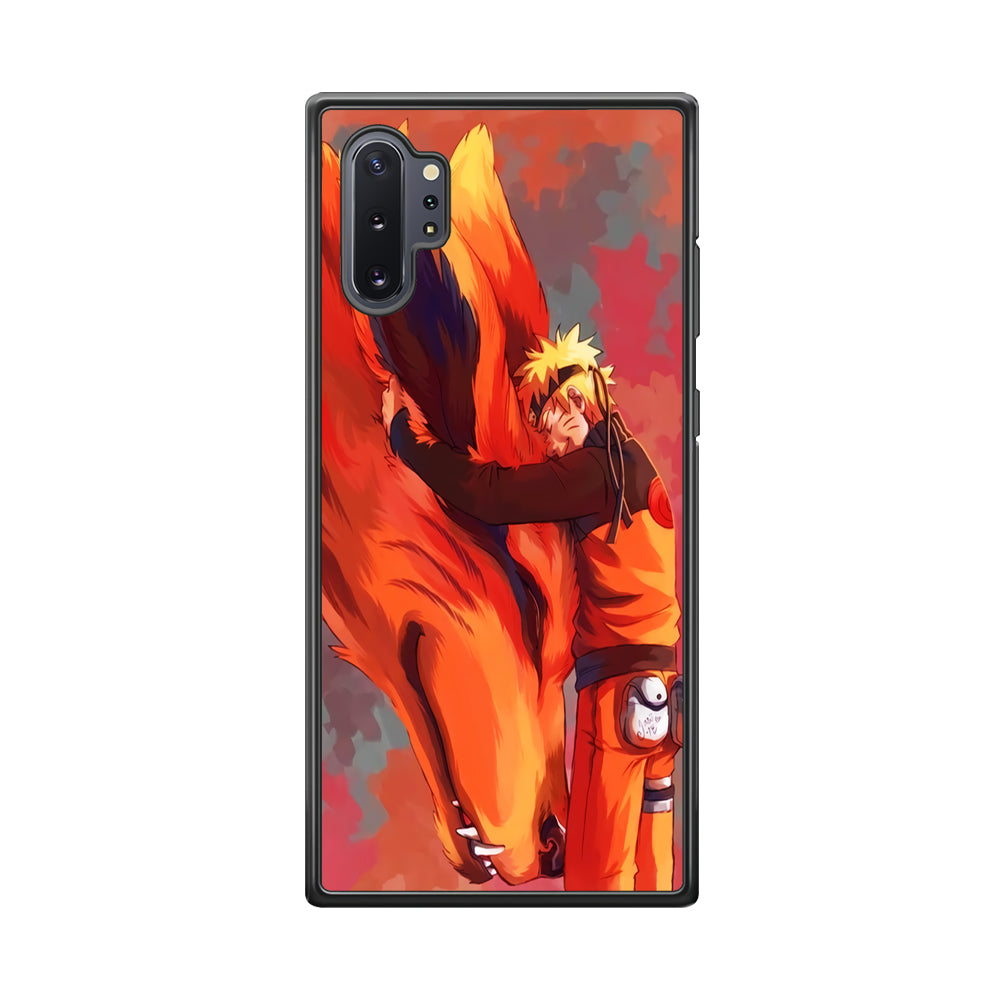 Naruto and Kurama Samsung Galaxy Note 10 Plus Case-Phone Case-Rubber Black (2D Case)-Altracase
