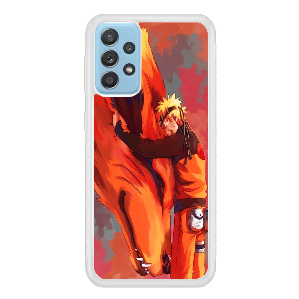 Naruto and Kurama Samsung Galaxy A72 Case-Phone Case-Rubber White (2D Case)-Altracase