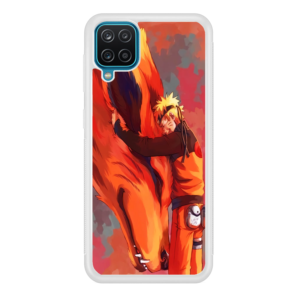 Naruto and Kurama Samsung Galaxy A12 Case-Phone Case-Rubber White (2D Case)-Altracase