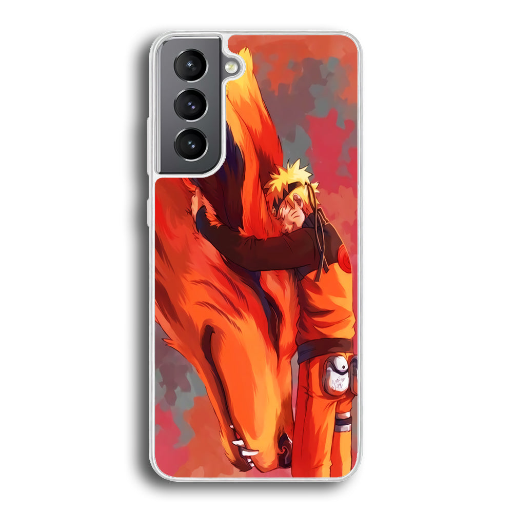 Naruto and Kurama Samsung Galaxy S22 Case-Phone Case-Rubber White (2D Case)-Altracase