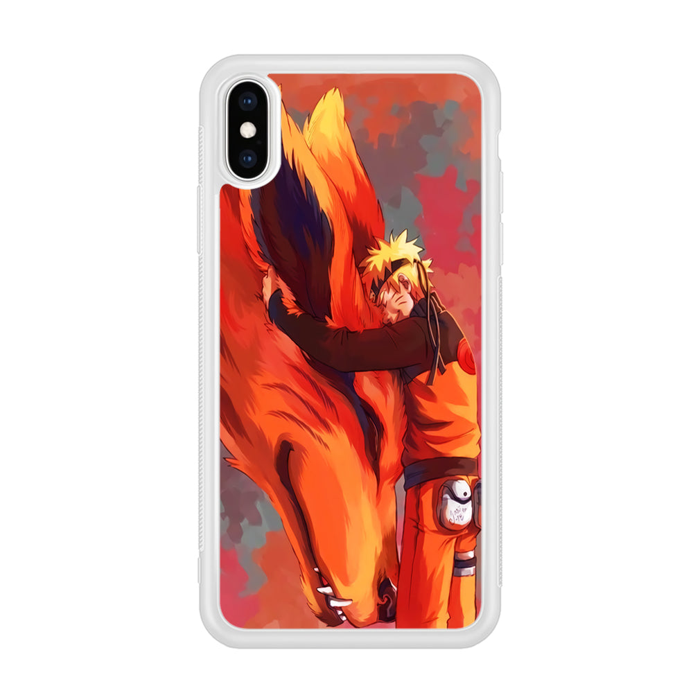 Naruto and Kurama iPhone Xs Case-Phone Case-Rubber White (2D Case)-Altracase