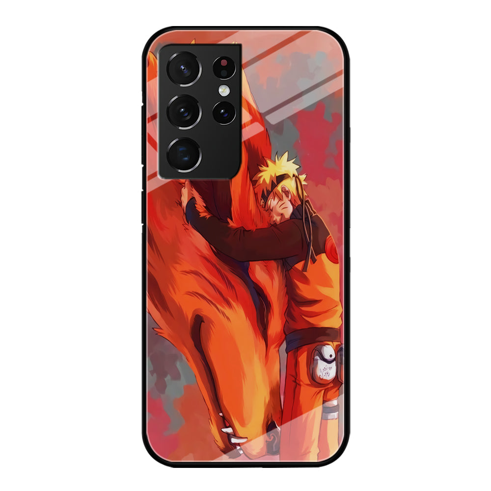 Naruto and Kurama Samsung Galaxy S23 Ultra Case-Phone Case-Tempered Glass Case-Altracase