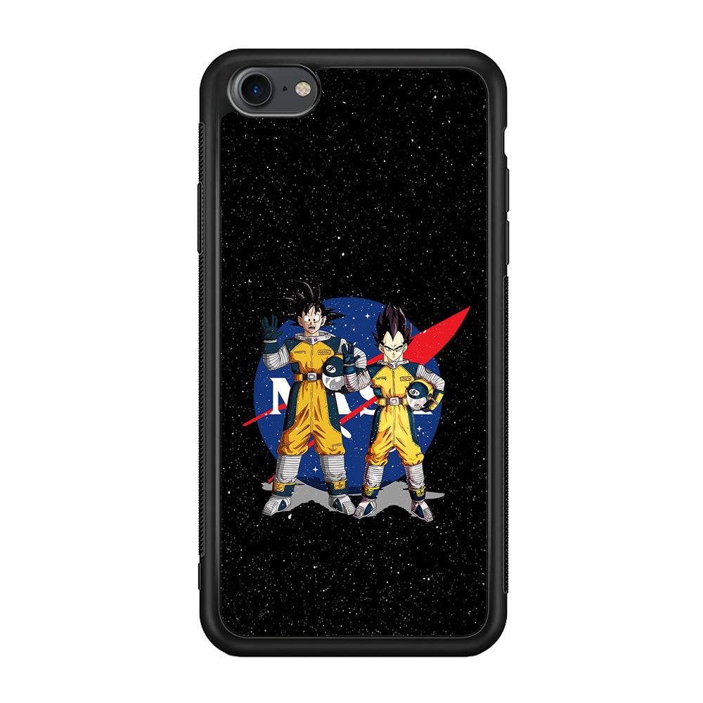 Nasa Goku and Vegeta iPhone SE 3 2022 Case-Mobile Phone Case-Rubber Black (2D Case)-Altracase