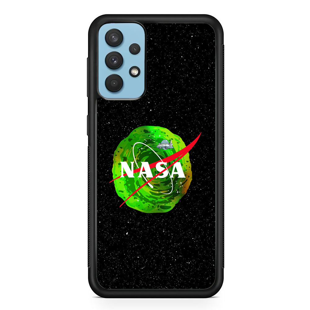 Nasa Rick and Morty Portal Samsung Galaxy A32 Case-Mobile Phone Case-Rubber Black (2D Case)-Altracase