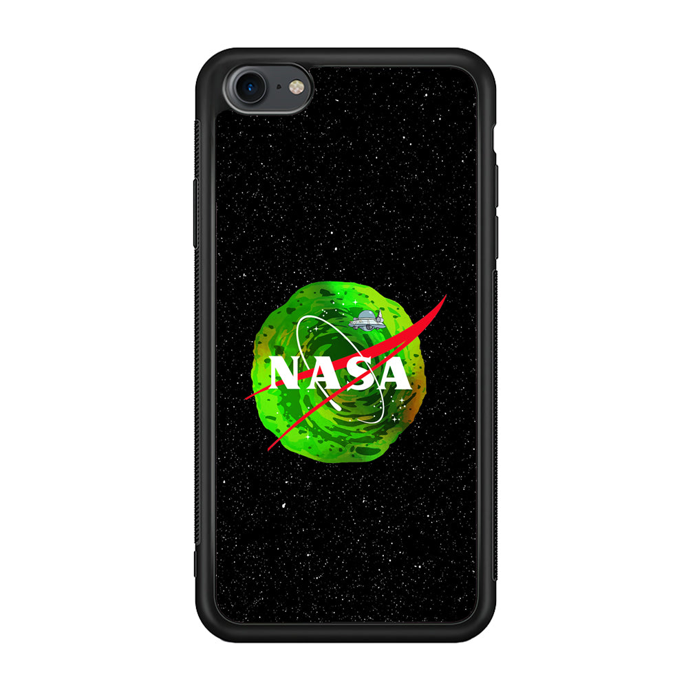 Nasa Rick and Morty Portal iPhone SE 3 2022 Case-Mobile Phone Case-Rubber Black (2D Case)-Altracase