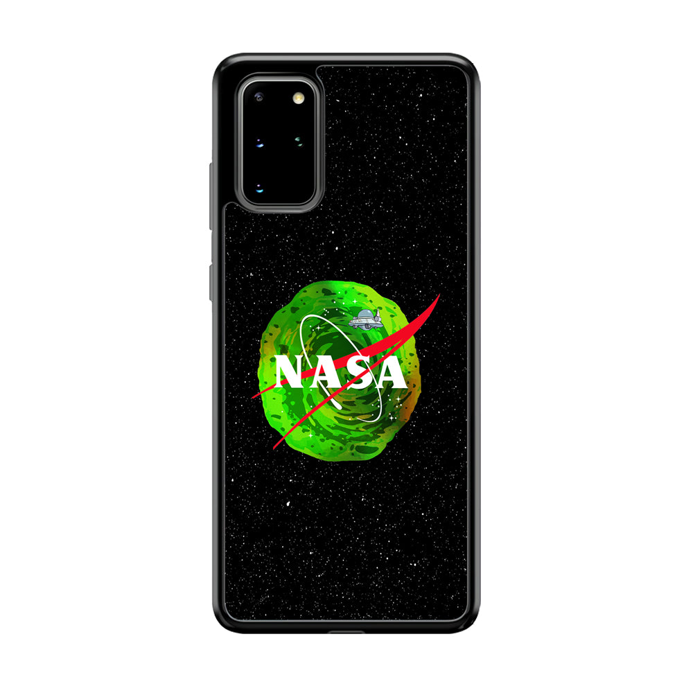 Nasa Rick and Morty Portal Samsung Galaxy S20 Plus Case-Mobile Phone Case-Rubber Black (2D Case)-Altracase