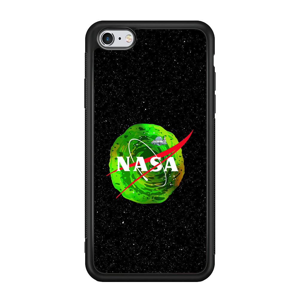 Nasa Rick and Morty Portal iPhone 6 Plus | 6s Plus Case-Mobile Phone Case-Rubber Black (2D Case)-Altracase