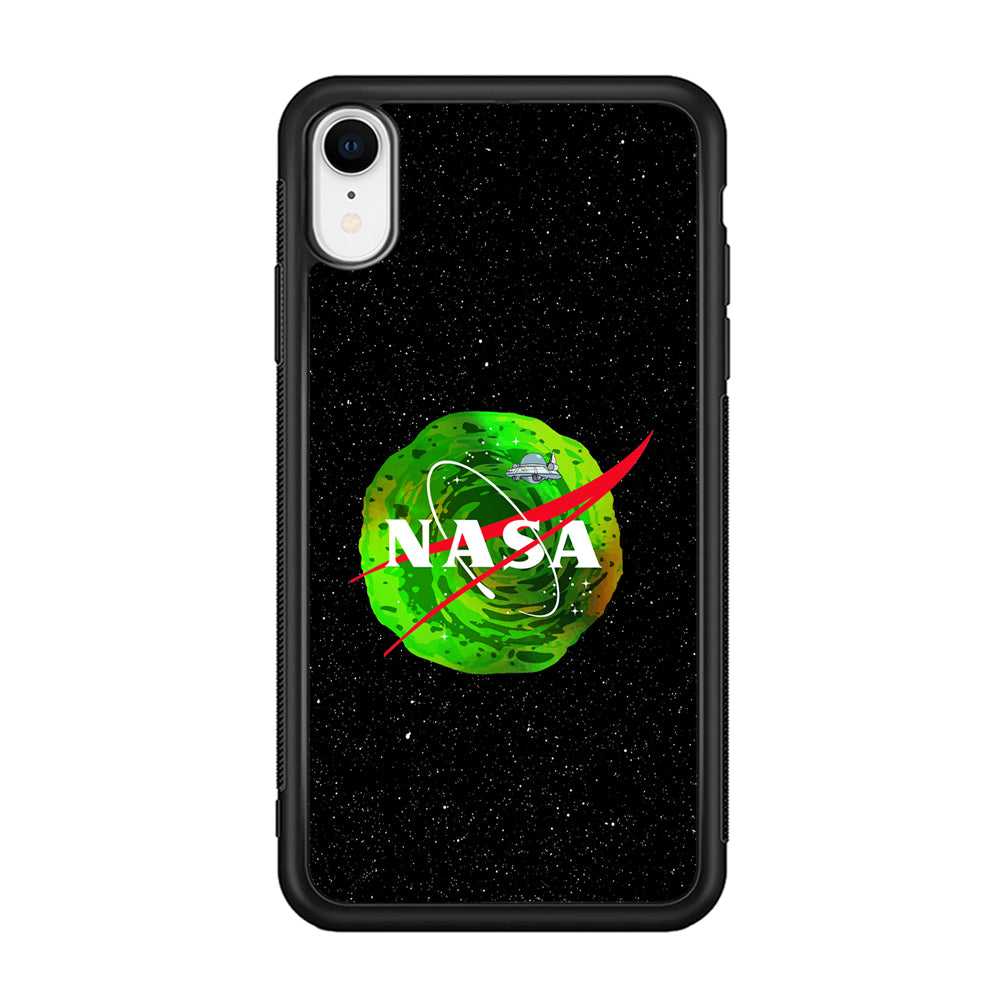 Nasa Rick and Morty Portal iPhone XR Case-Mobile Phone Case-Rubber Black (2D Case)-Altracase