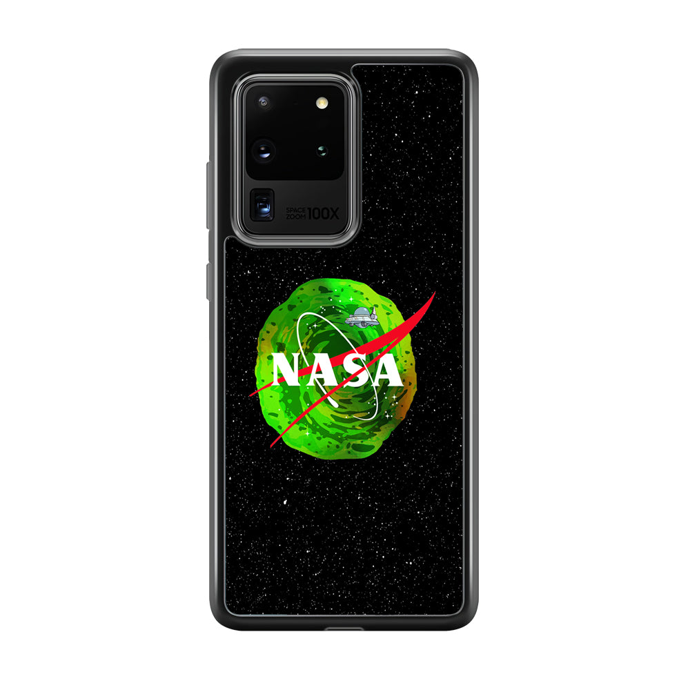 Nasa Rick and Morty Portal Samsung Galaxy S20 Ultra Case-Mobile Phone Case-Rubber Black (2D Case)-Altracase