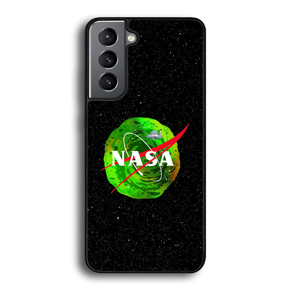 Nasa Rick and Morty Portal Samsung Galaxy S22 Case-Mobile Phone Case-Rubber Black (2D Case)-Altracase