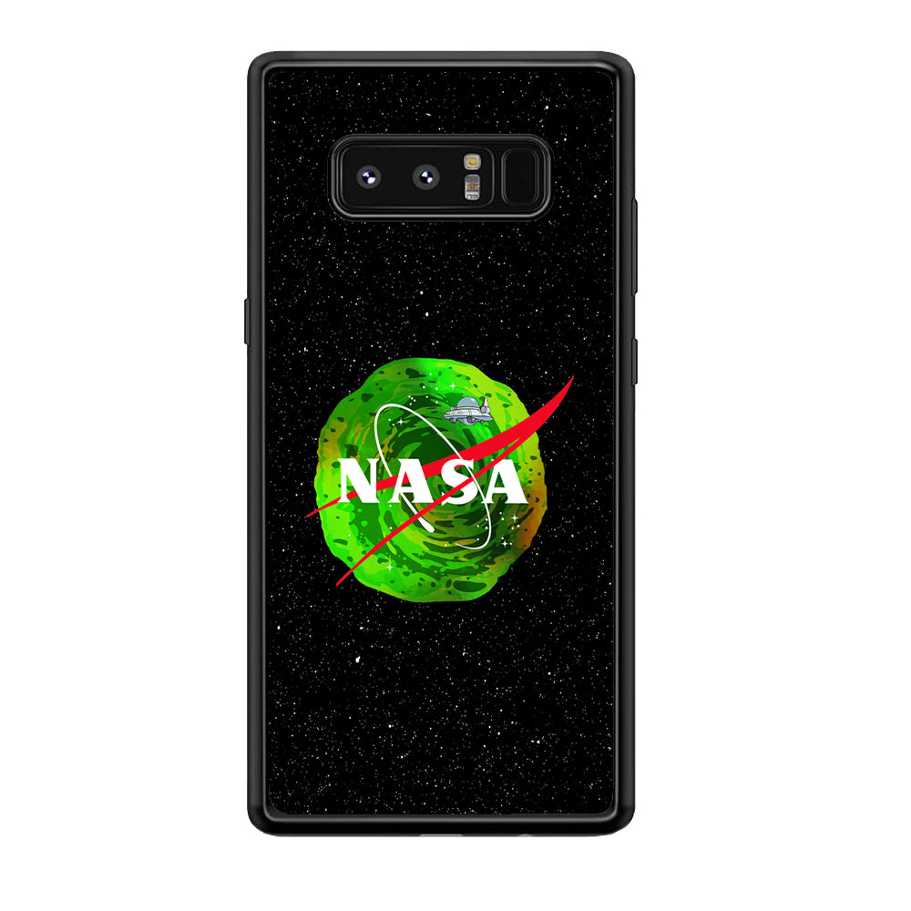 Nasa Rick and Morty Portal Samsung Galaxy Note 8 Case-Mobile Phone Case-Rubber Black (2D Case)-Altracase