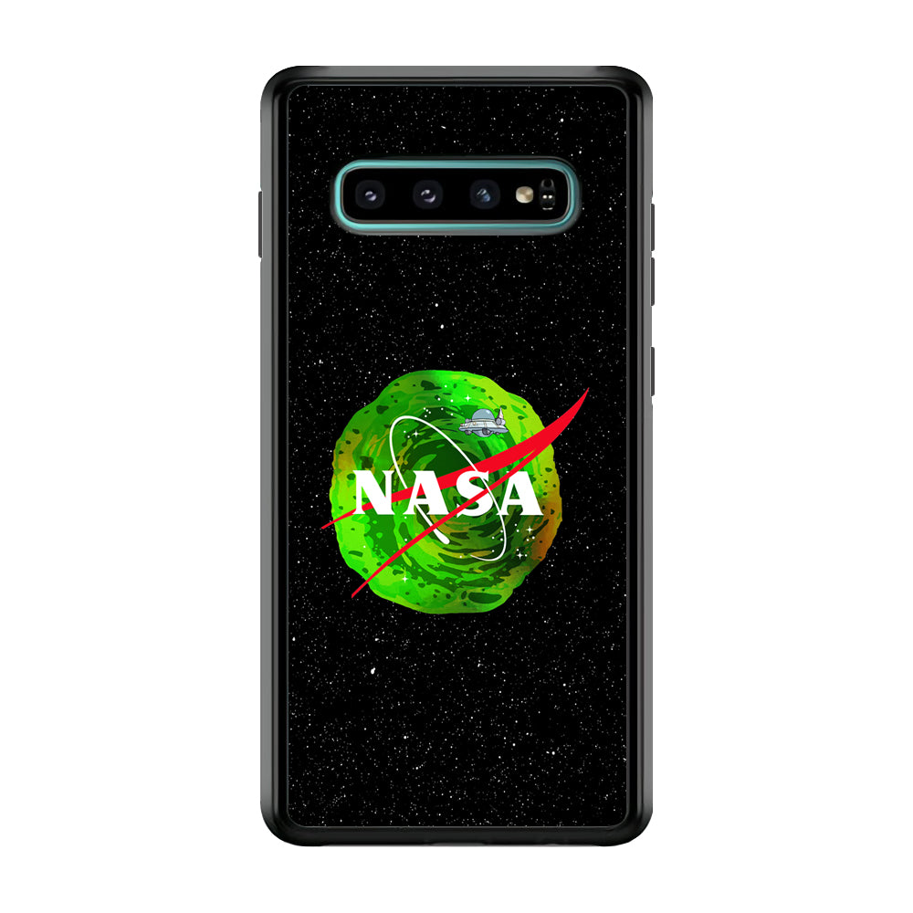 Nasa Rick and Morty Portal Samsung Galaxy S10 Case-Mobile Phone Case-Rubber Black (2D Case)-Altracase