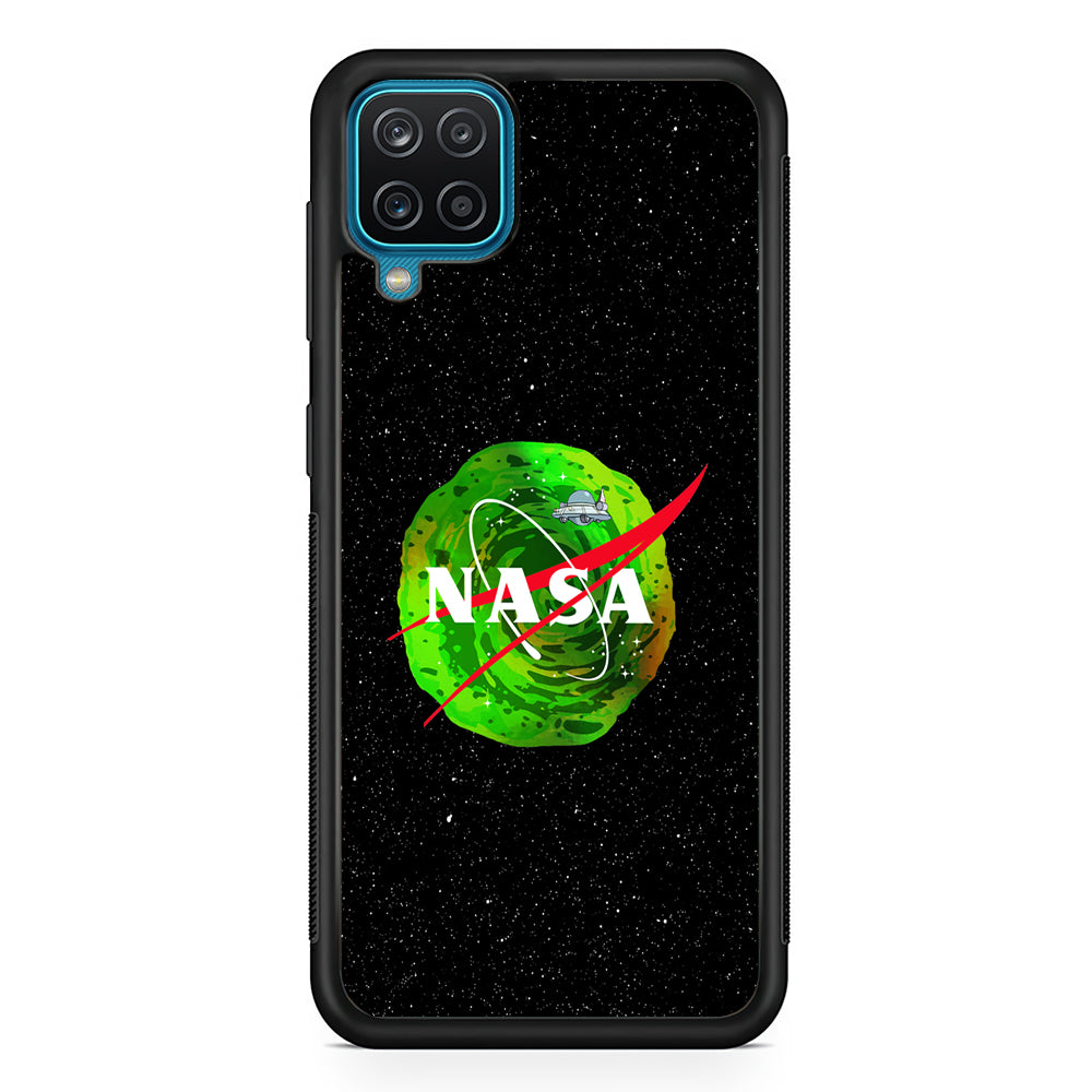 Nasa Rick and Morty Portal Samsung Galaxy A12 Case-Mobile Phone Case-Rubber Black (2D Case)-Altracase