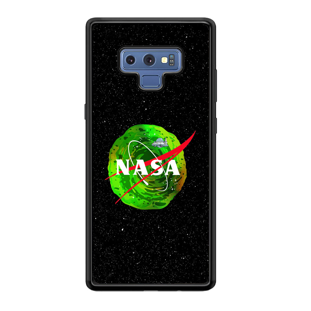 Nasa Rick and Morty Portal Samsung Galaxy Note 9 Case-Mobile Phone Case-Rubber Black (2D Case)-Altracase