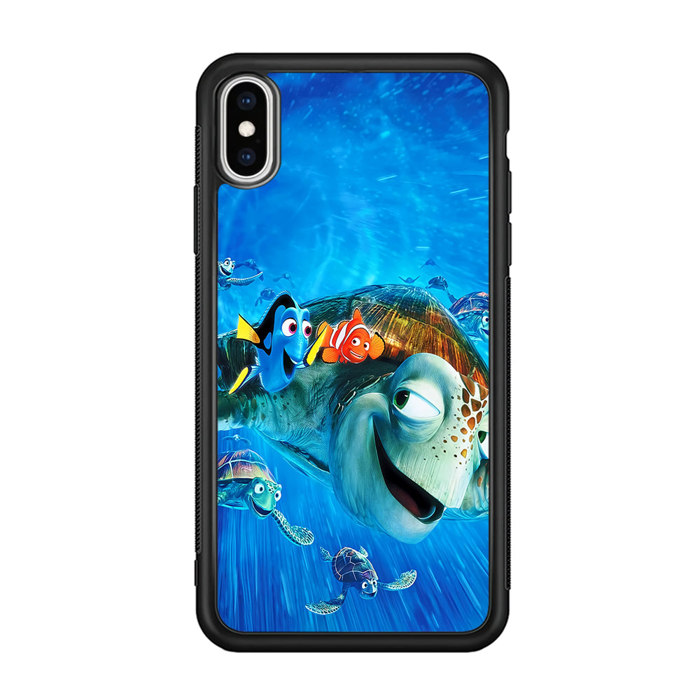 Nemo Dorry and Turtles iPhone Xs Case-Phone Case-Rubber Black (2D Case)-Altracase