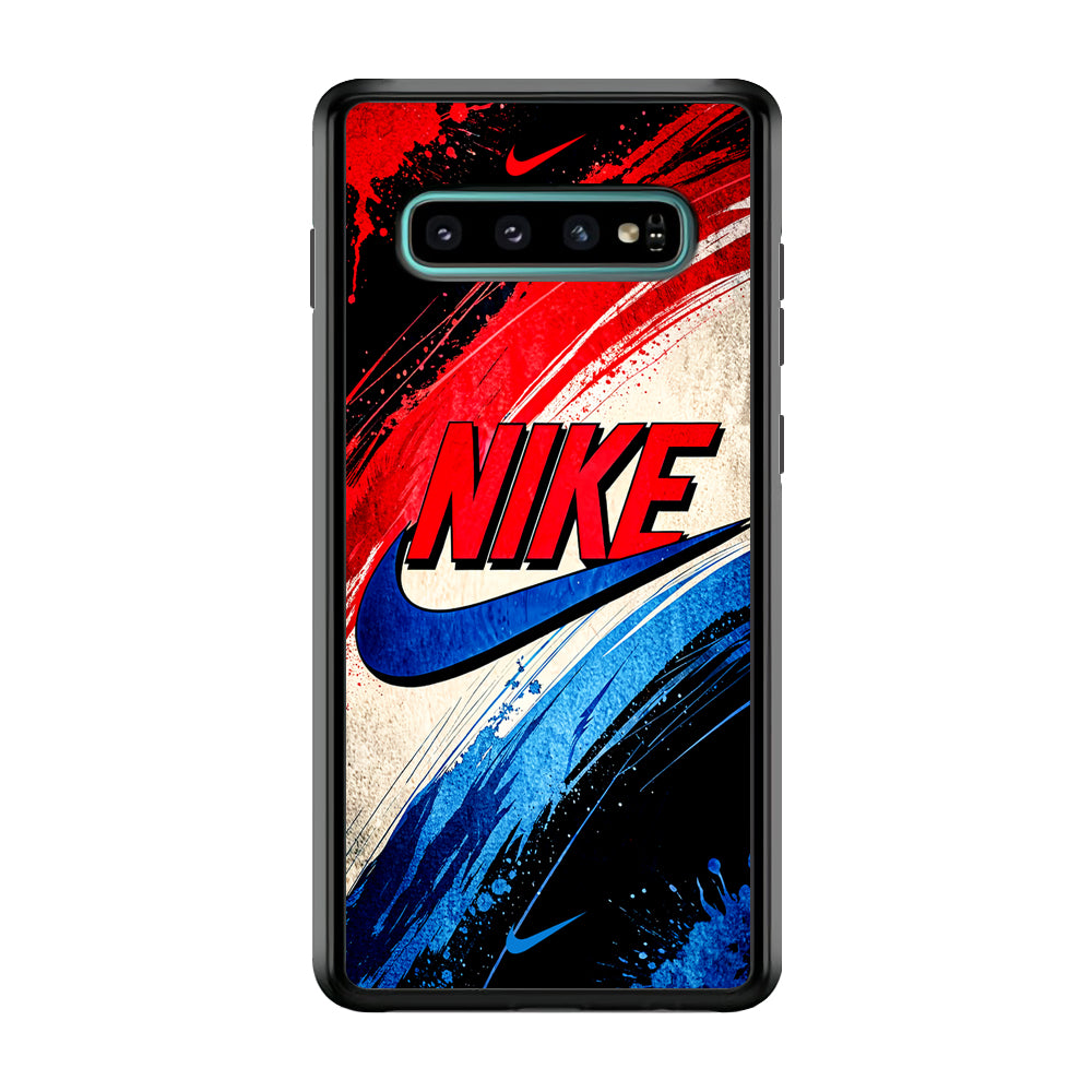 Nike Artistic Colorful Splash Samsung Galaxy S10 Case-Mobile Phone Case-Rubber Black (2D Case)-Altracase