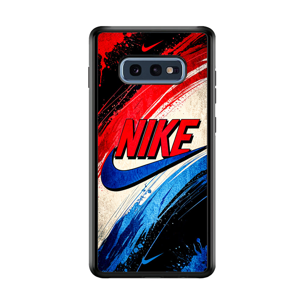 Nike Artistic Colorful Splash Samsung Galaxy S10E Case-Mobile Phone Case-Rubber Black (2D Case)-Altracase