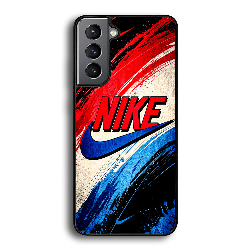 Nike Artistic Colorful Splash Samsung Galaxy S21 Case-Mobile Phone Case-Rubber Black (2D Case)-Altracase