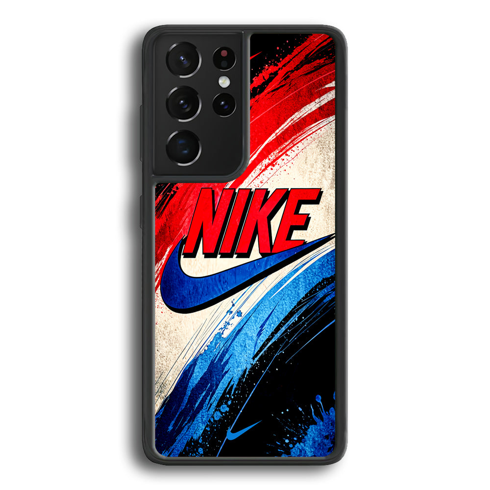 Nike Artistic Colorful Splash Samsung Galaxy S21 Ultra Case-Mobile Phone Case-Rubber Black (2D Case)-Altracase