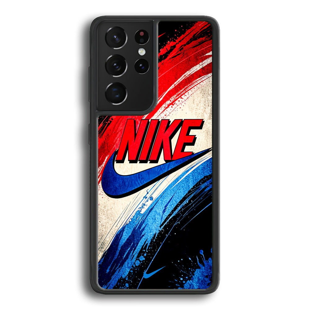Nike Artistic Colorful Splash Samsung Galaxy S23 Ultra Case-Mobile Phone Case-Rubber Black (2D Case)-Altracase
